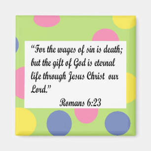 Grünen Sie mit Punktrahmen, Römer-6:23magnet Magnet