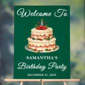 Grünen Skript Weihnachtsfeier Willkommen Acrylschild (Neutral)