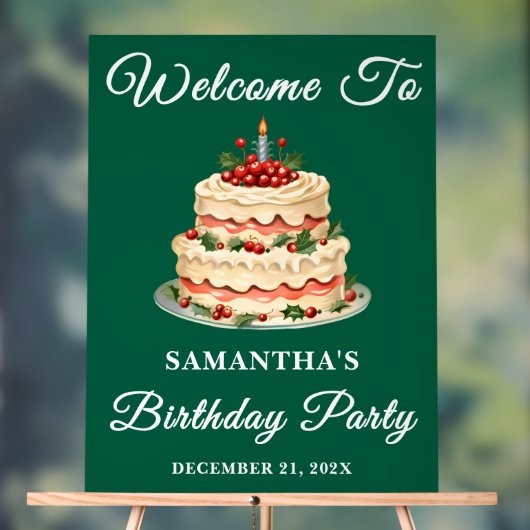 Grünen Skript Weihnachtsfeier Willkommen Acrylschild (Neutral)