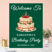 Grünen Skript Weihnachtsfeier Willkommen Acrylschild (Hochzeit)