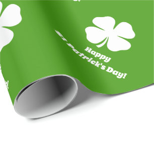 Grünen St Patrick TagesKleeblatt-Verpackungspapie Geschenkpapier