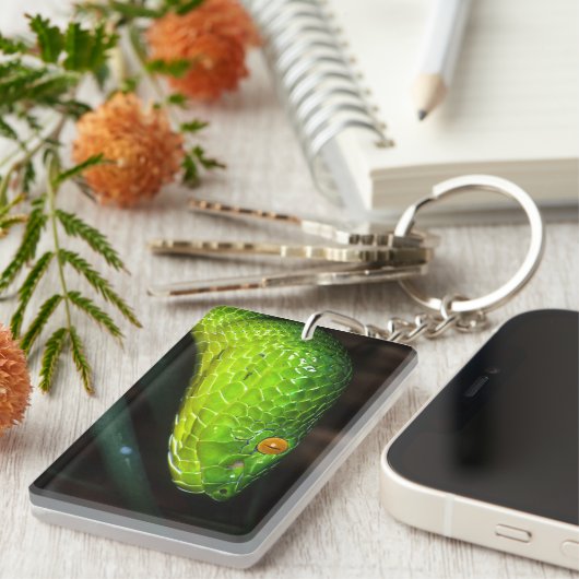 Grünen Stejnegers Grubenviperschlange Schlüsselanhänger (Vorderseite rechts)
