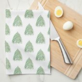Grünen Weihnachtsbaum Muster Wasserfarbenurlaub Geschirrtuch (Viertel Falte)