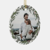 Grünen Weihnachtskranz Foto Jahreszeit Grüße Keramik Ornament (Rechts)