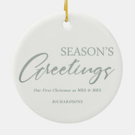 Grünen Weihnachtskranz Foto Jahreszeit Grüße Keramik Ornament