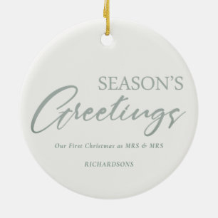 Grünen Weihnachtskranz Foto Jahreszeit Grüße Keramik Ornament