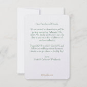 Grünen weißen Hochzeitstag speichern Sie die Datum Einladung (Rückseite)