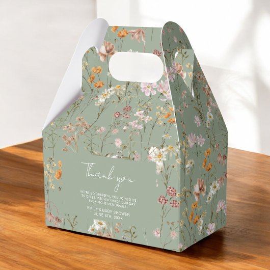 Grünen Wildblume Boho Baby im Blumengarten Geschenkschachtel