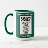 Grüner 4:6 Bilderrahmen 2 x Foto Custom Combo Tasse (Links)