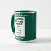Grüner 4:6 Bilderrahmen 2 x Foto Custom Combo Tasse (Vorderseite Links)