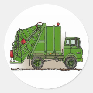 Grüner Abfall-LKW Runder Aufkleber