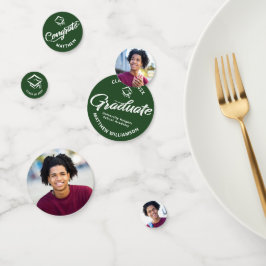 Grüner Abschluss 3 Foto Fettformatierte Skriptkast Konfetti