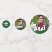 Grüner Abschluss 3 Foto Moderne, kühne Typografie Konfetti (Rückseiten)