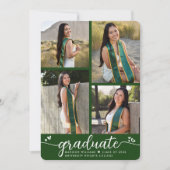 Grüner Abschluss 4 Foto Kalligrafie Herzstück Mode Ankündigung (Vorderseite)