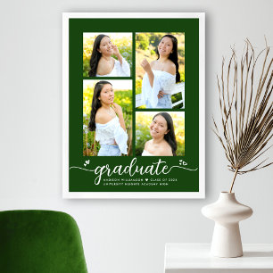 Grüner Abschluss 4 Foto Schrift Herz Modern Mädche Poster