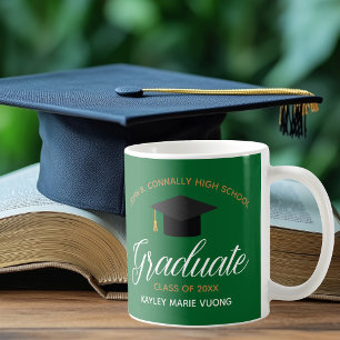 Grüner Abschluss benutzerdefinierte Graduierung Kaffeetasse
