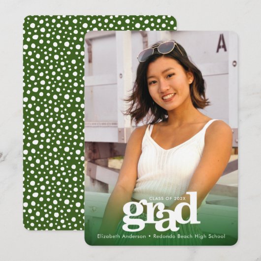 Grüner Abschluss Foto kühne moderne Typografie Ankündigung (Vorne/Hinten)