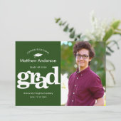 Grüner Abschluss Foto Moderne fette Typografie Ankündigung (Stehend Vorderseite)