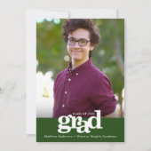 Grüner Abschluss Foto Moderne fette Typografie Ankündigung (Vorderseite)