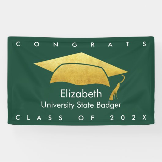 Grüner Abschluss mit moderner Goldkappe Banner (Horizontal)