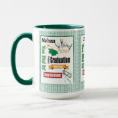Grüner Abschluss Moderne Typografie Kaffee Tasse (Links)