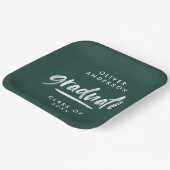 Grüner Abschluss moderner Schriftzeichen Pappteller (Gewinkelt)