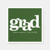Grüner Abschluss mutige Typografie schlicht modern Serviette (Vorderseite)