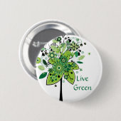Grüner abstrakter Baum Button (Vorne & Hinten)
