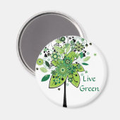 Grüner Abstrakter Baum Magnet (Vorderseite/Rückseite)