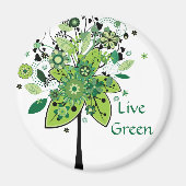Grüner Abstrakter Baum Magnet (Vorne)