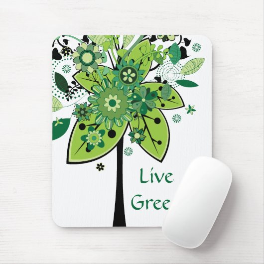 Grüner abstrakter Baum Mousepad (Mit Mouse)
