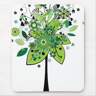 Grüner abstrakter Baum Mousepad