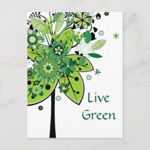 Grüner Abstrakter Baum Postkarte