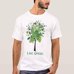 Grüner abstrakter Baum T-Shirt