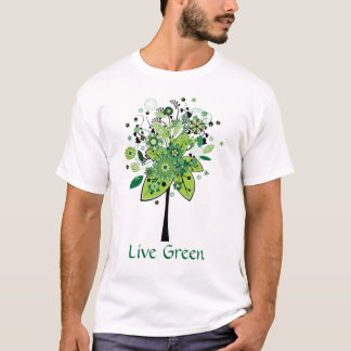 Grüner abstrakter Baum T-Shirt