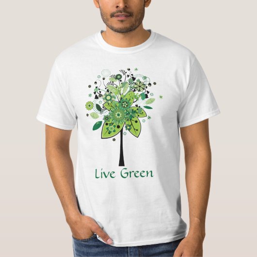 Grüner abstrakter Baum T-Shirt (Vorderseite)