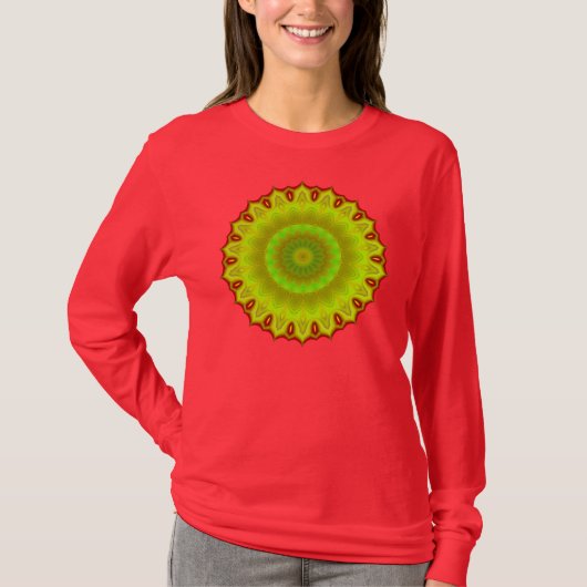 Grüner abstrakter Blumen-T - Shirt (Vorderseite)