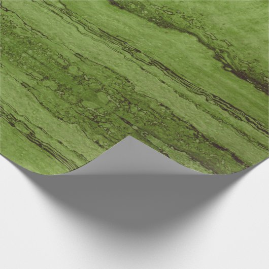 Grüner abstrakter Granit | Marmormuster Geschenkpapier (Ecke)