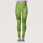 Grüner abstrakter Granit | Marmormuster Leggings (Vorderseite)