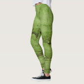 Grüner abstrakter Granit | Marmormuster Leggings (Links)