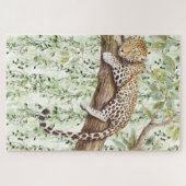 Grüner Abstrakter Jungle Leopard Puzzle (Horizontal)