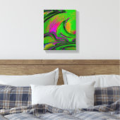 Grüner abstrakter Kunstdruck auf Leinwand (Insitu (Schlafzimmer))