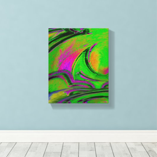 Grüner abstrakter Kunstdruck auf Leinwand (Insitu (Holzboden))
