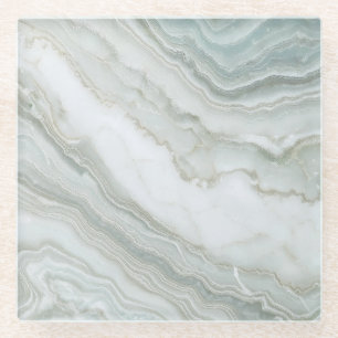 Grüner Abstrakter Marmor Glasuntersetzer