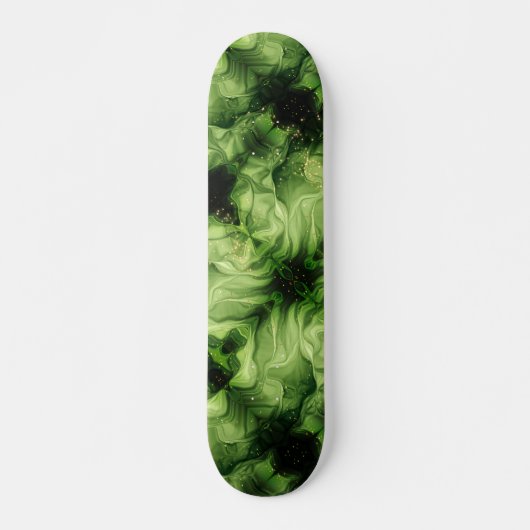 Grüner Abstrakter Swirl Skateboard (Vorne)