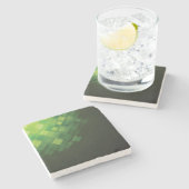 Grüner abstrakter Technologieentwurf Steinuntersetzer (Seitenansicht)