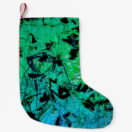 Grüner abstrakter Weihnachtsstrumpf, Süßer Öko-Grü Kleiner Weihnachtsstrumpf