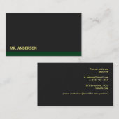 Grüner Akzent im Schwarzen Hintergrund Visitenkarte (Vorne/Hinten)