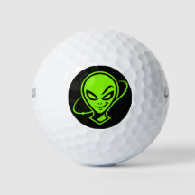 Grüner Alien Good Luck Golfball