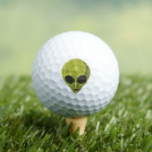 Grüner Alien-Kopf Custom Golfball (Insitu T-Shirt)